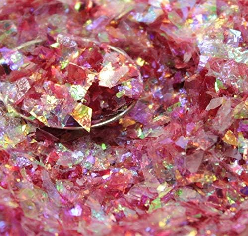 Red Iridescent Ice Flakes