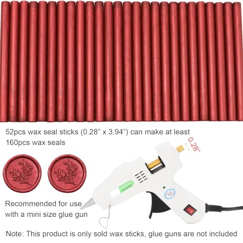 52pcs Wine Red Wax Sealing Sticks