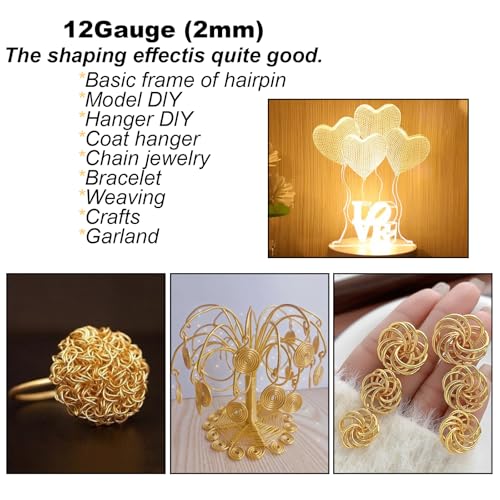 12 Gauge(2mm) Aluminum Wire 35 Yards Anodized Metal Wire for Bonsai Armature Crafting Sculpting Jewelry Craft Making Beading Floral (Black, 12 Gauge) (105 Foot)