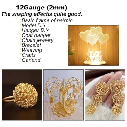 12 Gauge(2mm) Aluminum Wire 35 Yards Anodized Metal Wire for Bonsai Armature Crafting Sculpting Jewelry Craft Making Beading Floral (Purple, 12 Gauge) (105 Foot)