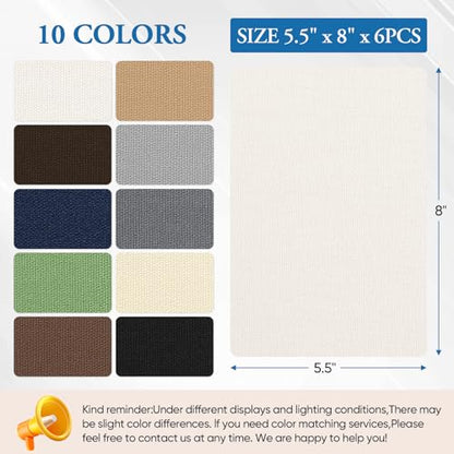 Canvas Patch 5.5 x 8 Inches 6Pcs Self (6 Count)
