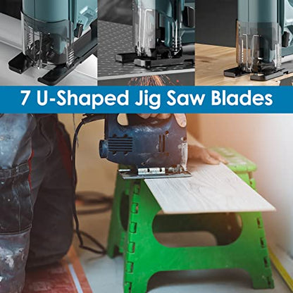 54Pcs Jig Saw Blade Set High Carbon Steel Assorted Saw Blades with U