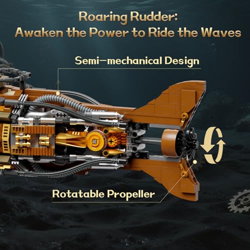 Steampunk Nautilus Submarine Building Set for Adults