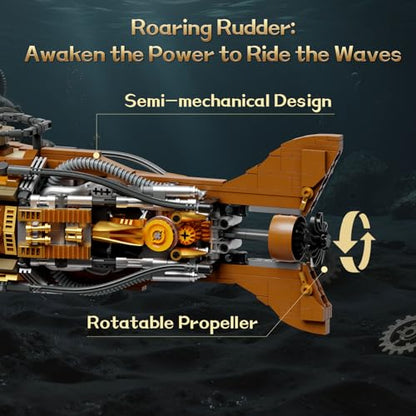 Steampunk Nautilus Submarine Building Set for Adults