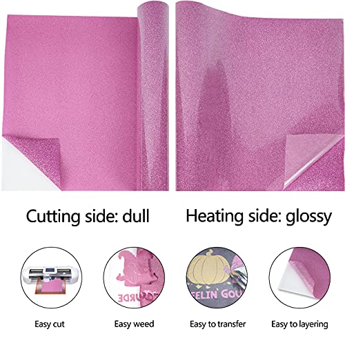 Glitter Purple Pink Heat Transfer Vinyl HTV Rolls