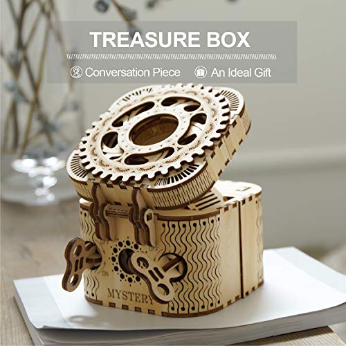 3D Wooden Puzzle Password Box Model Kits for Adults and Teens to Build Combination Lock Mechanism Christmas