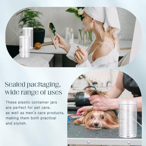 12 Pack 32 oz Plastic Container Jars with Lids Round Clear Travel Cosmetic Container Slime Jars for Toiletries (12 Count)