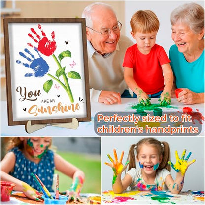 Personalized Handprint Wooden Sign You Are My Sunshine Frame with Paint