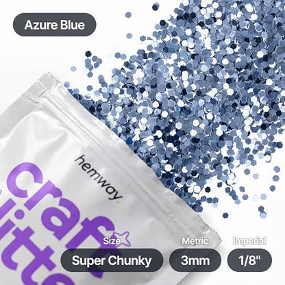 Craft Glitter Azure Blue 100g Super Chunky Glitter (3.5 Ounce)