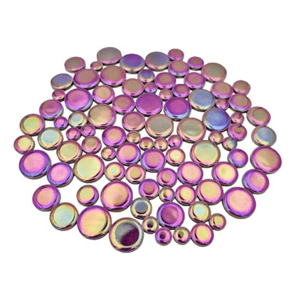 200g Iridescent Round Mosaic Tiles for Crafts Bulk