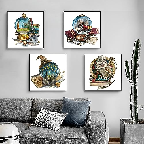 4 Packs Stamped Cross Stitch Kits for Adults