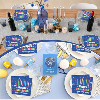 60 Pcs Happy Hanukkah Cocktail Paper Napkins 6.5 x 6.5 Inches (60 Count)