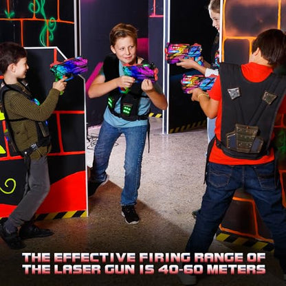 Laser Tag Guns Set of 4 Laser Tag Guns with Digital LED Score Display Vests (4 Count)