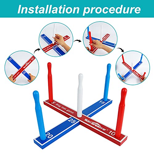 Premium Wooden Ring Toss Game Set