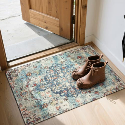 Reine Bohemian Floral Medallion Area Rug