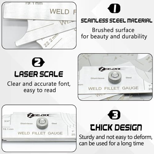 Metal Fillet Weld Gauge Set (7 Count)