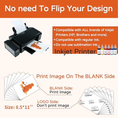 PU Heat Transfer Paper for Dark Fabric (20 Sheet)