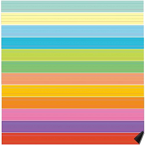 12 Pieces Large Magnetic Sentence Strips 3 x 36 inch Dry Erase Sentence Strips Jumbo Multicolor Magnetic Handwriting Paper with Lines for Teacher Whiteboard Classroom School Supplies
