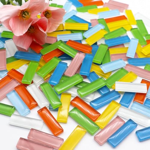 162Pcs 1.1LB Mixed Colors Mosaic Glass Tiles (162 Count)