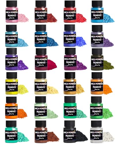 Mica Powder 24 Colors Pearlescent Pigment Powder for Epoxy Resin
