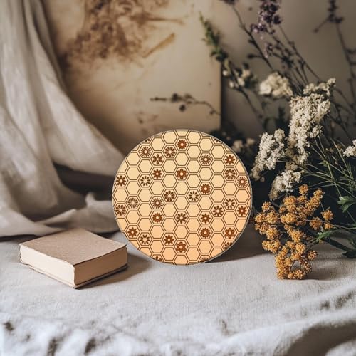 Honeycomb Pattern Polymer Clay Texture Sheet Flowers and Hexagonal Silicone Texture Mat for Polymer Clay Making Earrings Jewelry DIY Crafts 5.5 × 5.5 Inch
