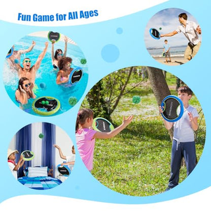 Bouncy Paddle Ball Game for Kids with 4 EVA Foam Trampoline Paddles and 8 Balls (2 Count)