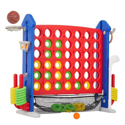 Giant 4-in-a-Row Connect Game w/Bag & Quick-Release Slider