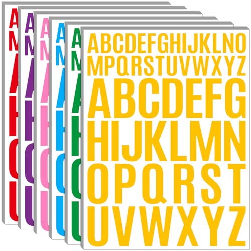Letter Stickers 1560 Pieces 30 Sheets Stick on Vinyl Letters Capital Alphabet Sticker Letter for Craft Bulletin Boards Classroom Home Business Decor (1560 Count)