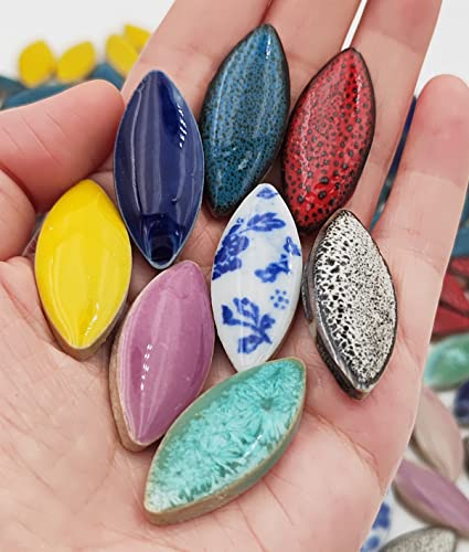 500g 1.1lb Random Color Irregular Ceramics Mosaic Tiles (16 Ounce)