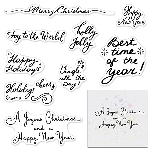 Merry Christmas Clear Stamps for Card Making and Photo Album Decorations
