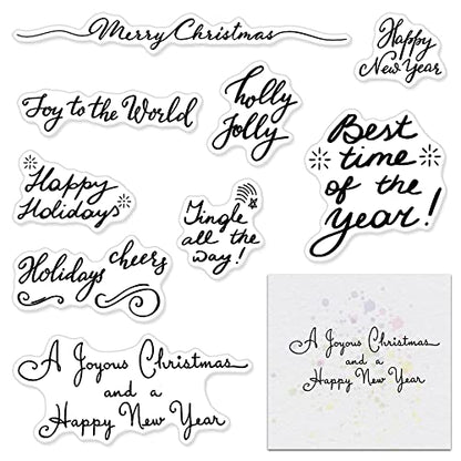 Merry Christmas Clear Stamps for Card Making and Photo Album Decorations