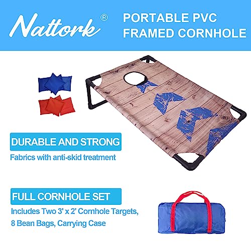 Portable Collapsible Cornhole Set with 2 Cornhole Boards