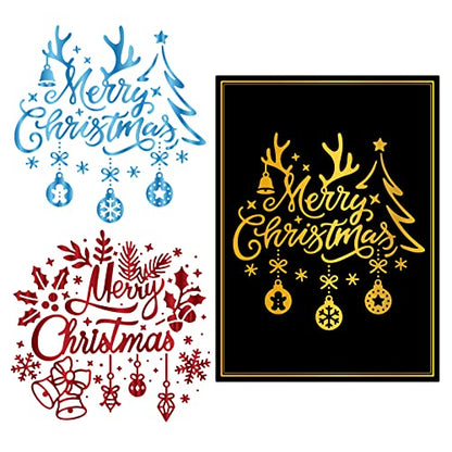 2 PCS Merry Christmas Hot Foil Plate for Card Making DIY Scrapbooking Paper Decor Embossing Foil Handmade Craft (2 Count)