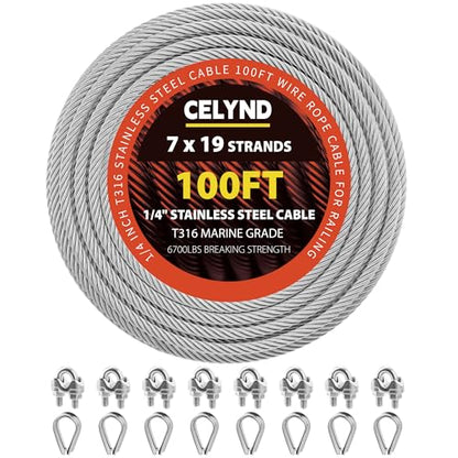 Stainless Steel Cable for Railing (100 Foot)