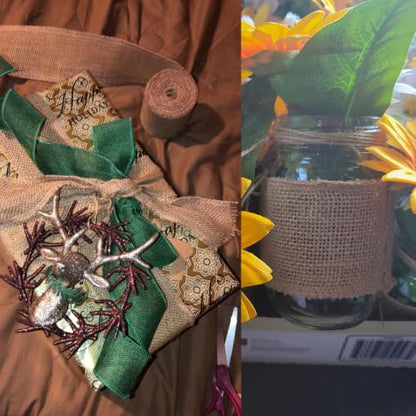 6 Inch Wide 54 Yards Burlap Ribbon (162 Feet)