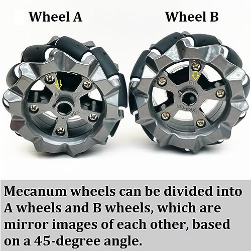 DIY Mecanum Wheel Robot Kit Parts 4WD Omnidirectional Wheels Smart Robot Car Chassis Kit Robotics Accessory for Adult Age 15+ (8 Count)