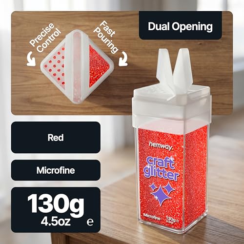 Craft Glitter Shaker Red 130g Microfine (3.8 Ounce)