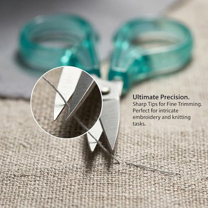 Small Travel Sewing Embroidery Scissors Set Curve Straight Tip (2 Count)
