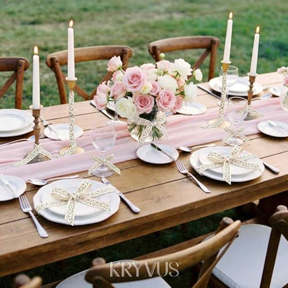 Light Pink Flower Cotton Ribbon 5 (36 Foot)