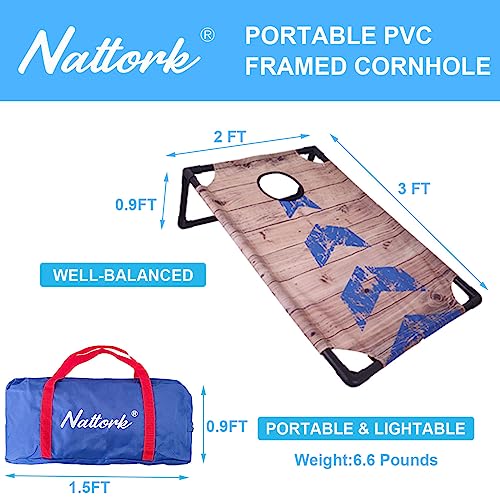 Portable Collapsible Cornhole Set with 2 Cornhole Boards