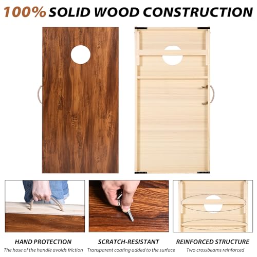 Cornhole Set 4'x2' Corn Hole Boards Set Regulation Size Wood