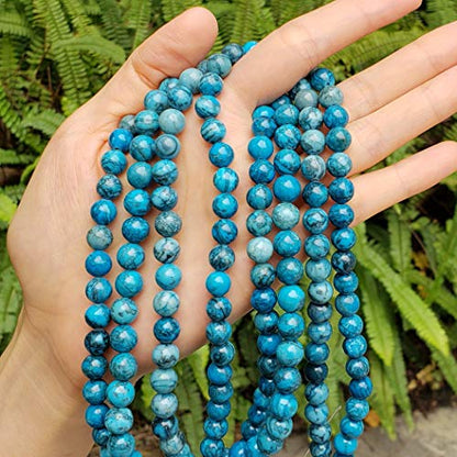 35pcs Adabele Natural Blue Lace Jasper Gemstone 10mm Round Beads (36 Count)