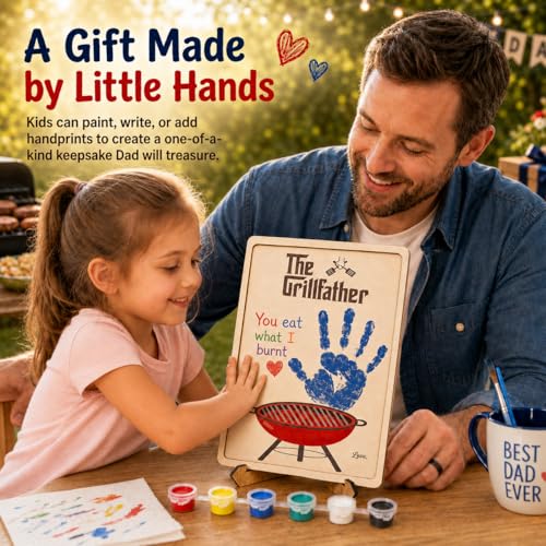 Grillfather BBQ Handprint Father's Day Crafts for Kids