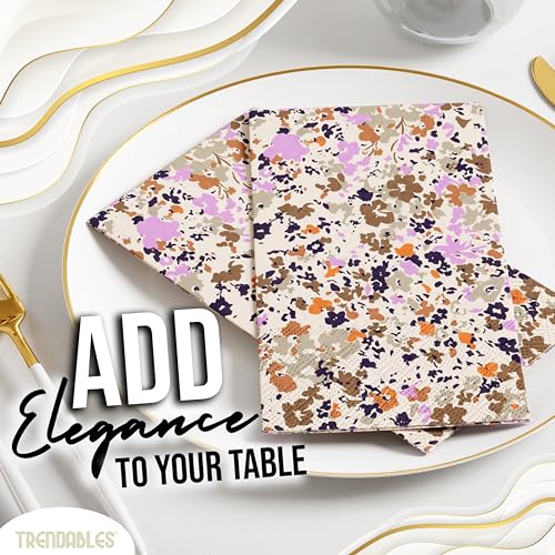 Floral Napkins for Decoupage 100 Pcs 3 Ply Floral Paper Napkins (100 Count)