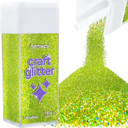 Craft Glitter Shaker Lime Green Holographic 110g Ultrafine (4.5 Ounce)