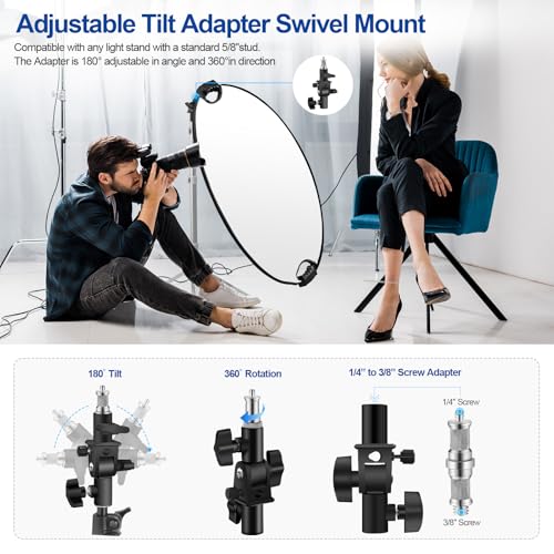 32'' Reflector Kit with Tilt Adapter Stand for Studio Outdoor