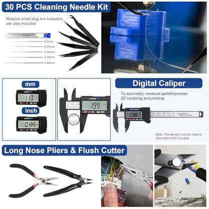 304PCS 3D Printing Accessory Tools with Tool Box for 3D Printer Modeler Basic Tools
