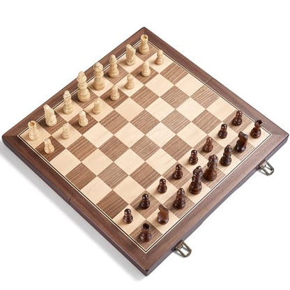 15'' Magnetic Wooden Chess Set for Adults Kids