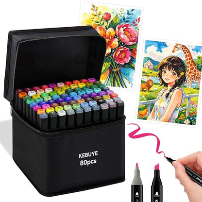 80 Colors Alcohol Markers Set (80 Count)