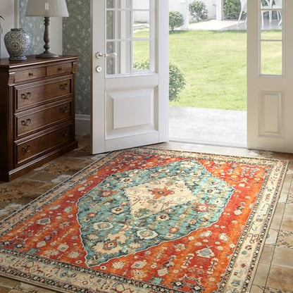 Felice Boho Tribal Square 4x4 Washable Rug